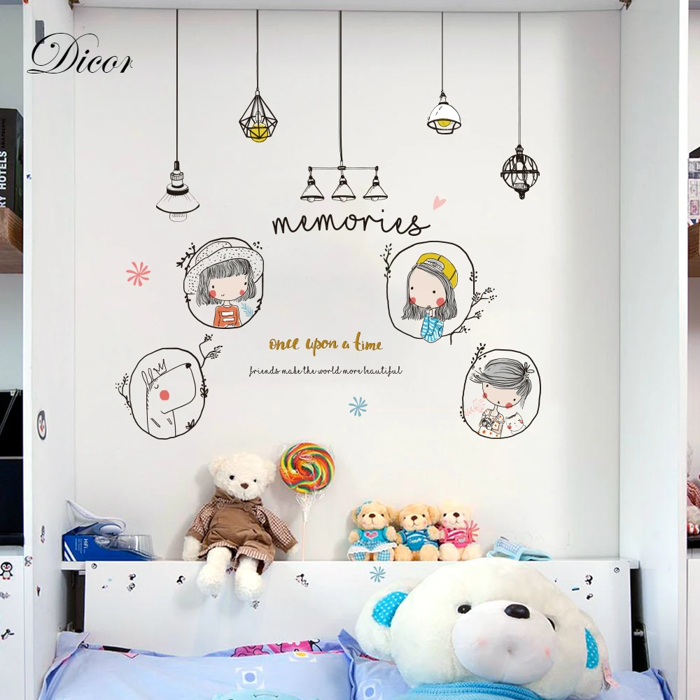 

DICOR Brand Creative Cartoon Wall Sticker Diy on Wall Vinyl Self-adhesive Removable Environmentally Friendly Wallpaper Mural New