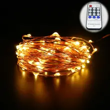 20 м/66ft 200 светодиодный S Медный провод теплый белый Гирлянды светодиодные огни Звездное огни Рождество гирляндой+ 12 В адаптеры питания+ Дистанционное управление