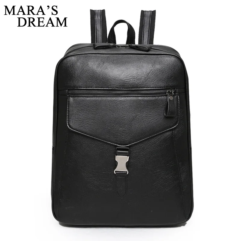

Mara's Dream Men Backpack PU Leather Male Functional Bags Man Waterproof Backpack Big Capacity Boys Bag School Bags For Teenager