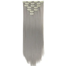 Soowee 24 Long Straight High Tempreture Fiber Synthetic Hairpiece Blonde Gray Mega font b Hair b