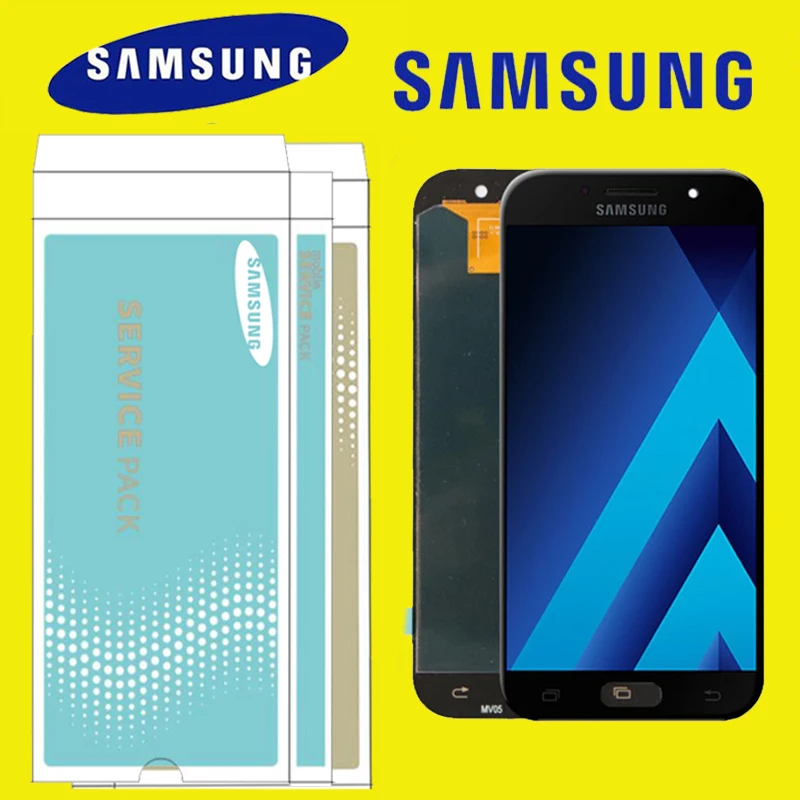 

ORIGINAL 5.2" AMOLED LCD for SAMSUNG Galaxy A5 2017 A520 A520F SM-A520F Display Touch Screen Digitizer with SERVICE PACK