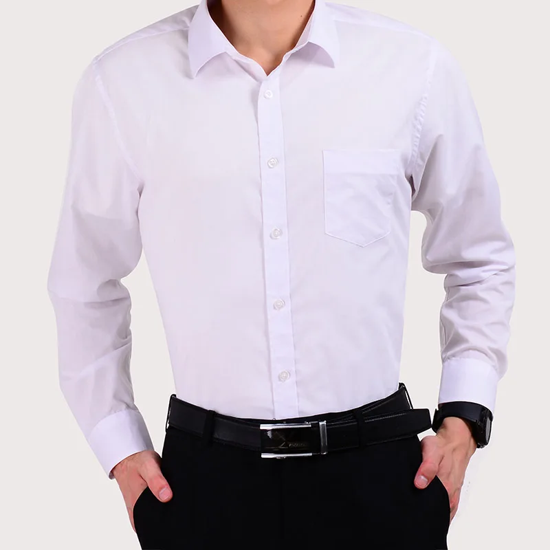 AOLIWEN Высококачественная Мужская рубашка с длинным рукавом деловая синяя и белая серая рубашка мужская деловая Повседневная рубашка с длинными рукавами
