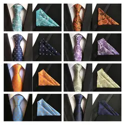Новый Paisley100 % Шелковый плетеный узкий Для мужчин галстук модный мужской Карманный платок квадратный костюм с платком комплект Свадебная