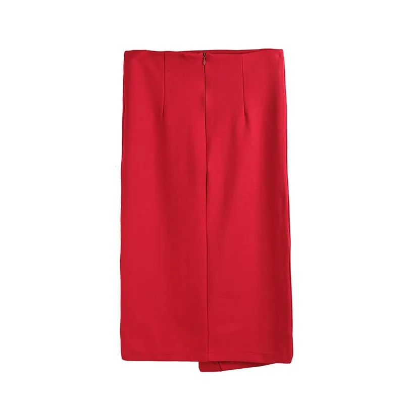 Новинка, женская тонкая юбка-карандаш средней длины с высокой талией и разрезом на бедрах, необычная юбка размера плюс, faldas mujer, юбки S-5XL