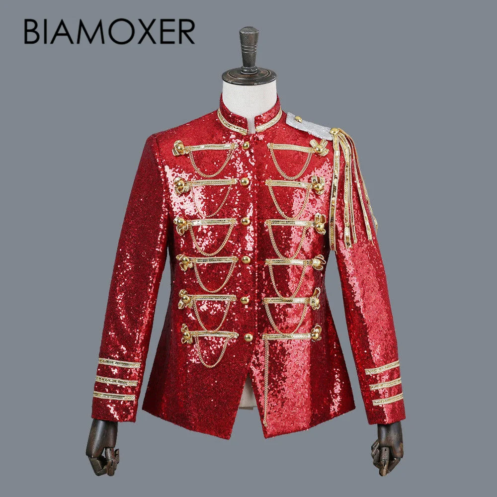 Костюм Biamoxer мужской для косплея жакет с блестками в средневековом стиле