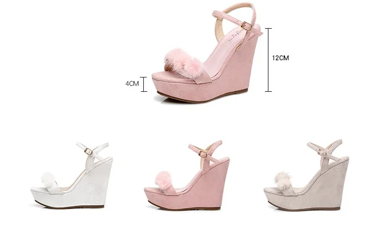 4_2019 Summer Fashion Womens Wedge Sandals Female Retro High Heeled Platform Rhinestone Shoes Online
