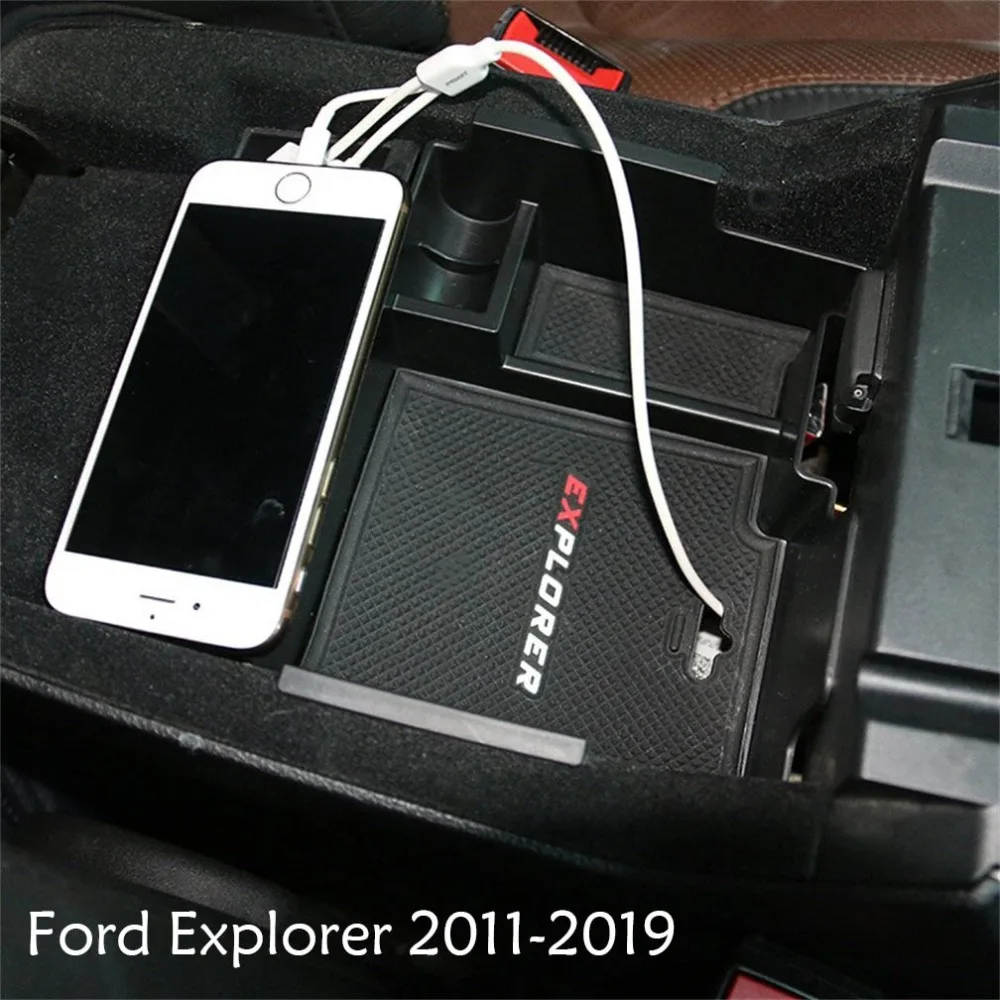 Проводник подлокотник для хранения для Ford Explorer 2011- центральная консоль Органайзер лоток для проводника держатель Чехол