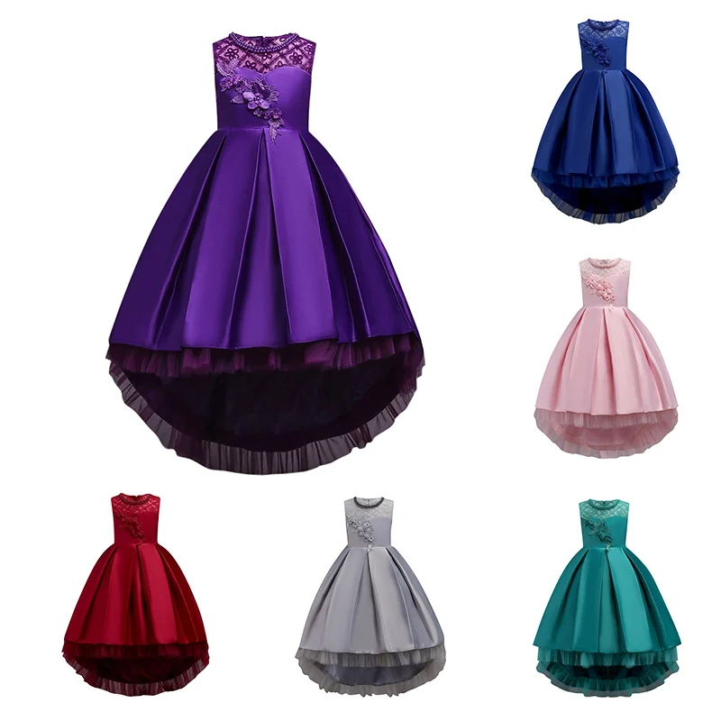 

3-16 Years Kids Dress for Girls Wedding Lace Long Girl Dress Elegant Princess Party Formal robes for Teen Children