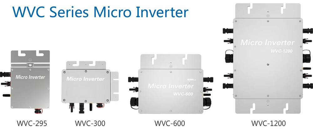 600W Solar Grid Tie Inverter Input DC22V-50V to AC110V/220V Wireless WVC Inverter with Waterproof IP65 Micro Inverter