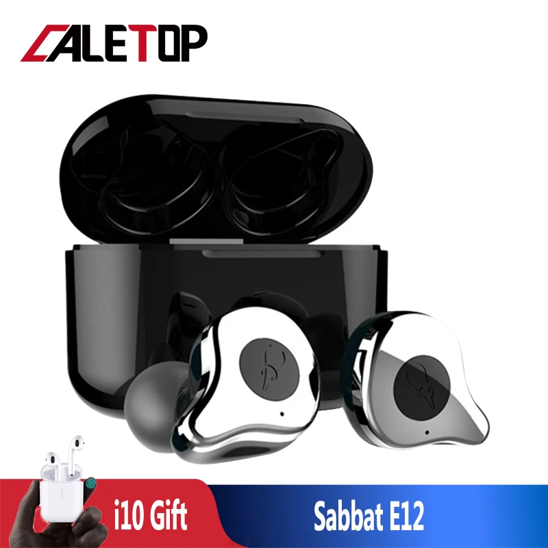 

Sabbat E12 TWS Bluetooth 5.0 Headphones Wireless HiFi Earphones with Microphones IPX5 Waterproof Earbuds With Charging Box 2019