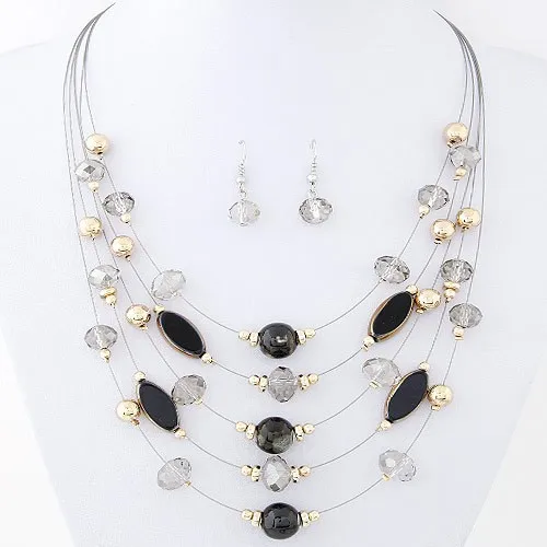 Брендовый дизайн, дешевые дикие Многослойные богемные бусы, колье, ожерелье с драгоценными камнями и кристаллами, массивное ожерелье, подвески, ювелирные изделия для женщин PT34