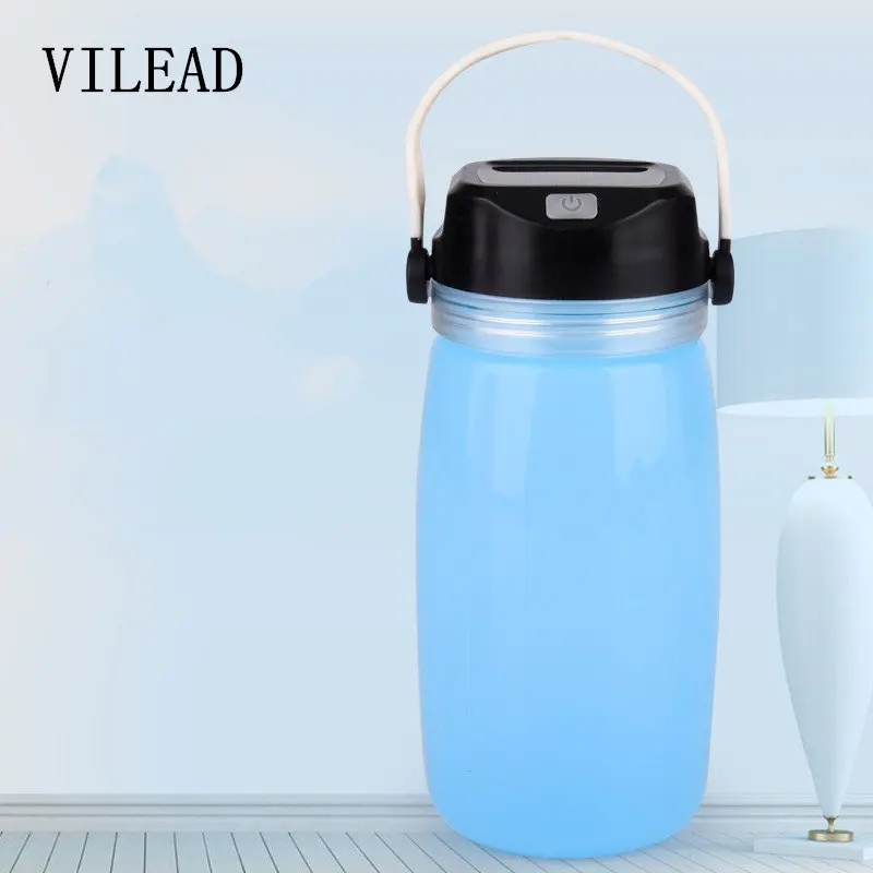 

VILEAD 750ML Outdoor Silica Gel Water Bags Cup Portable Sports Kettle Solar Charging Camping Lamp Charge Pal Night Lights Hiking