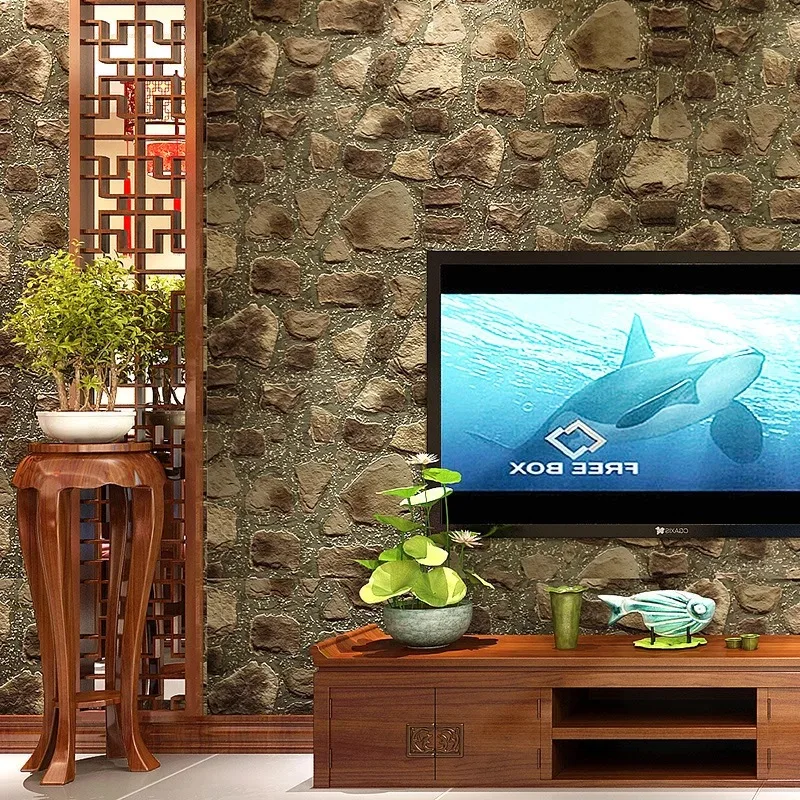 

3D Vintage Brick Wallpaper PVC Wall Decor Rolls For Bedroom Living room TV Background Wall paper