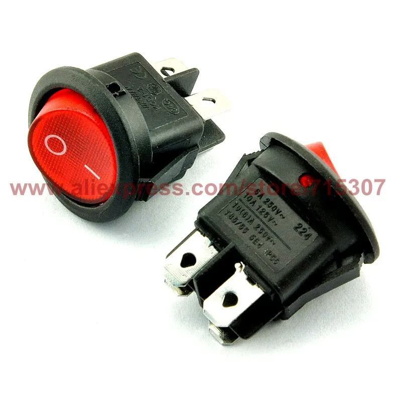rocker switch 4 pin 6a 250v kcd1-224 on - off with light 2