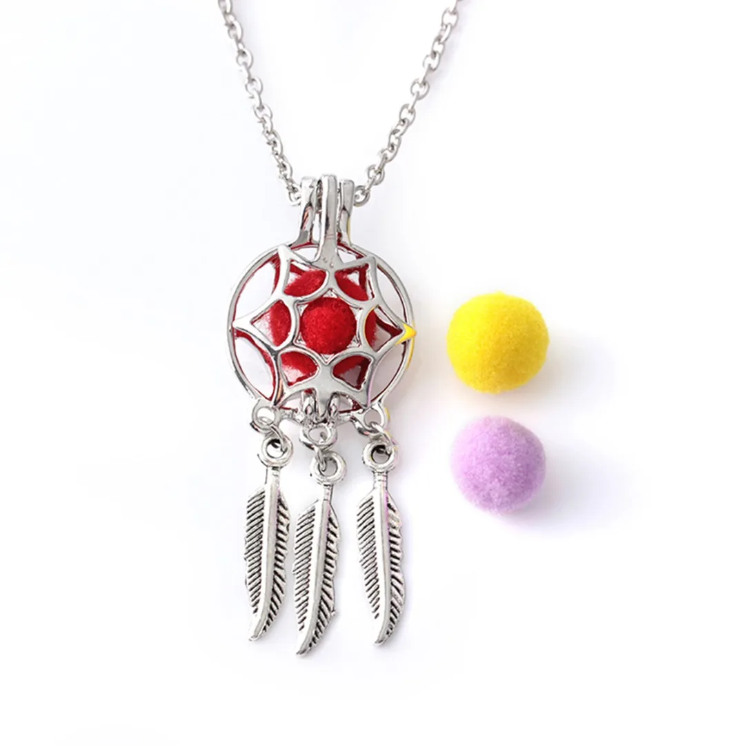 Statement Necklace Women Dream Catcher Locket Aromatherapy Ball Pendant Necklace Shellhard Fashion Jewelry colar New Year Gift
