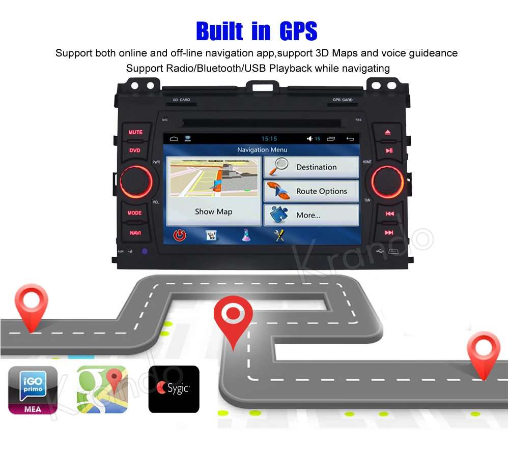 Top Krando 7" Android 9.0 car navigation entertainment system for toyota prado 2002-2009 audio radio gps dvd player WIFI 3G DAB+ 2 Top Krando 7" Android 9.0 car navigation entertainment system for toyota prado 2002-2009 audio radio gps dvd player WIFI 3G DAB+ 2