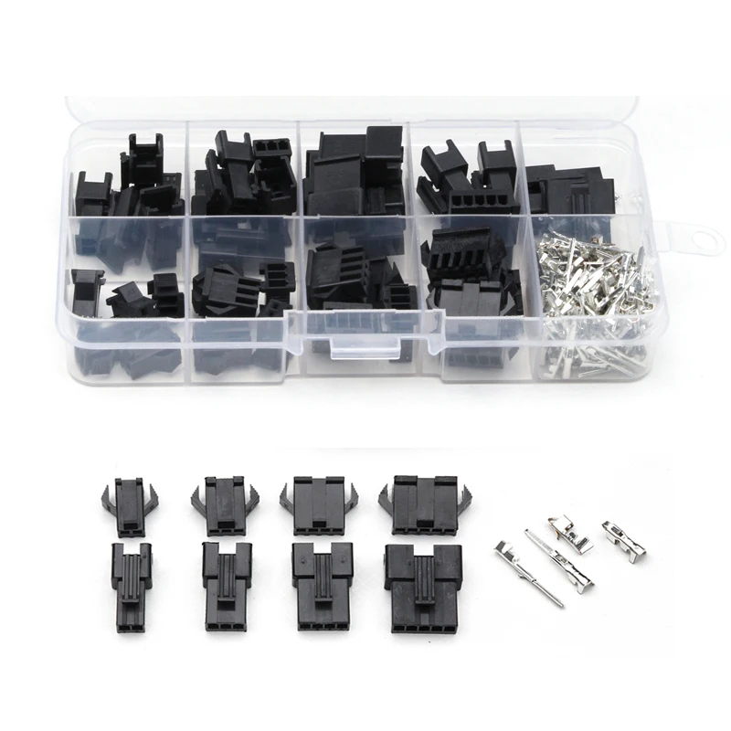

YT Black JST-2.54mm Pin Jumper Housing Terminals Male/Female Dupont Wire Cable Header Terminal Connectors with Wings/Hooks 200X