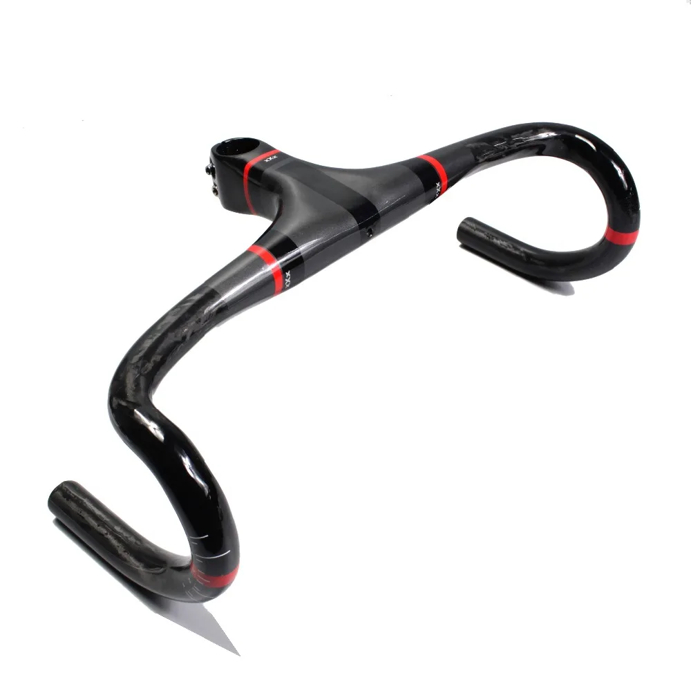 EC90 Carbon Integrated Handlebar XXX Road Bicycle Handle With Stem Bike Parts Red Drop Bar EC90 Carbon Integrated Handlebar XXX Road Bicycle Handle With Stem Bike Parts Red Drop Bar