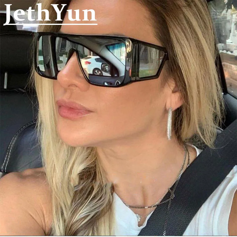 

F301 Oversized Unisex Sunglasses Women Fashion 2019 Big Square Sun Glasses 70s Vintage Brand Shades Mirror Men's Glasses