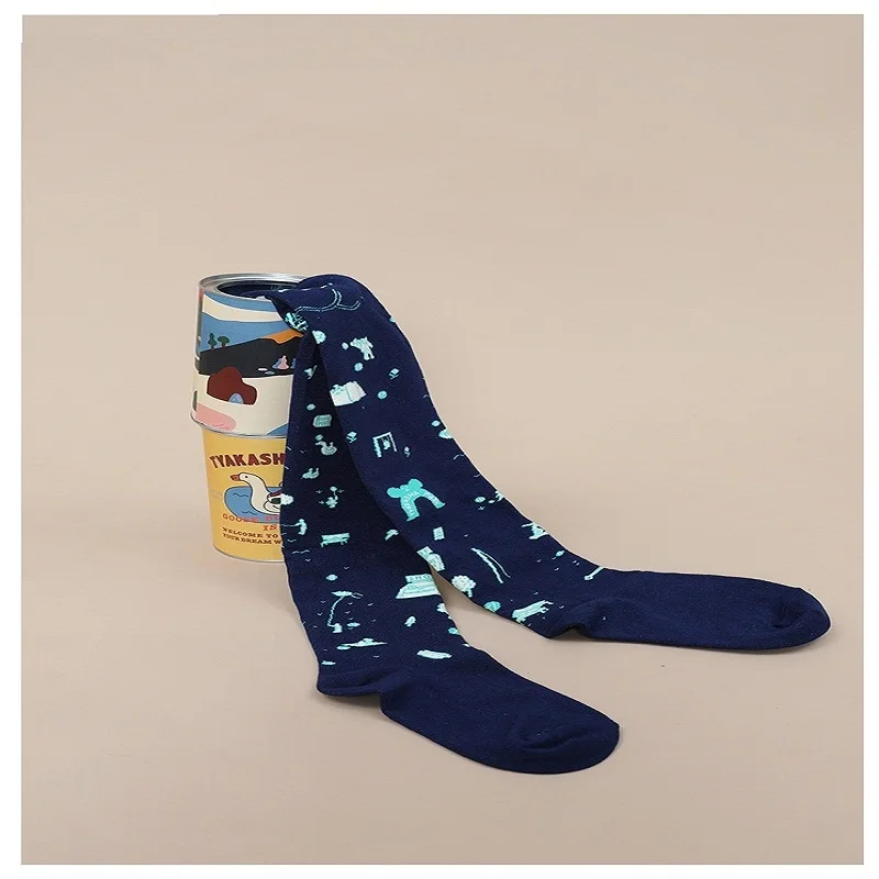 

Fashion Women's Tights Printed Combed Cotton Pantyhose Sweat Preppy Style Autumn Playful Print Stocking Leggins 2018 New Spring