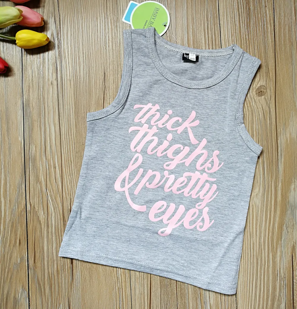 Thick Thighs Pretty Eyes Toddler Tanks Tops Sleeveless T Shirt Kids