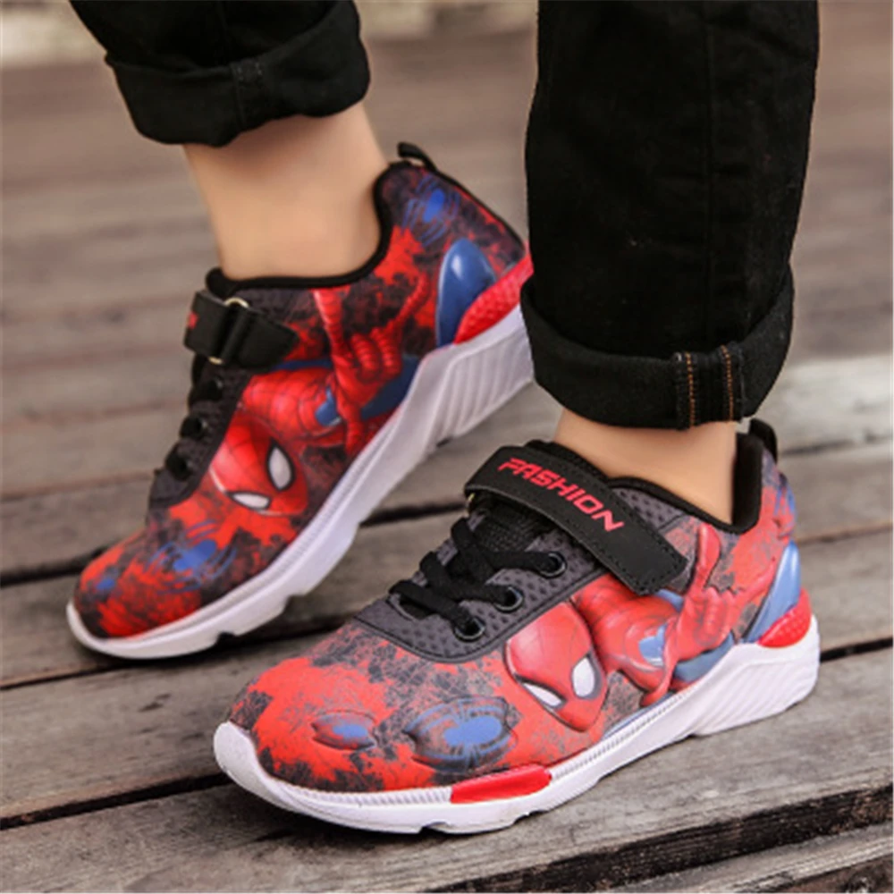 Promotion New Yeezys Air Yeezys Spiderman Leisure Sports Shoes Up Sneakers Running Shoool Boy Child Primary Sport Shoe 