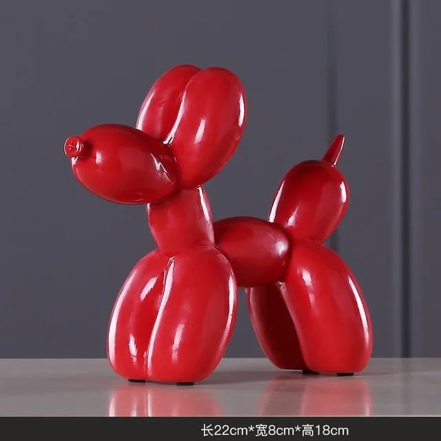 Современная статуя собаки Jeff Koon с воздушным шаром абстрактная скульптура нордический шар художественная статуя собаки Скульптура изделия из смолы украшение дома подарок - Цвет: D
