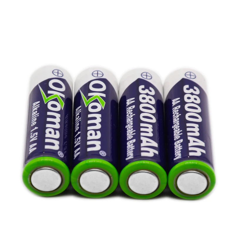 Okoman бренд AA перезаряжаемая батарея 3800mah 1,5 V Новая Щелочная аккумуляторная батарея для Светодиодный светильник mp3