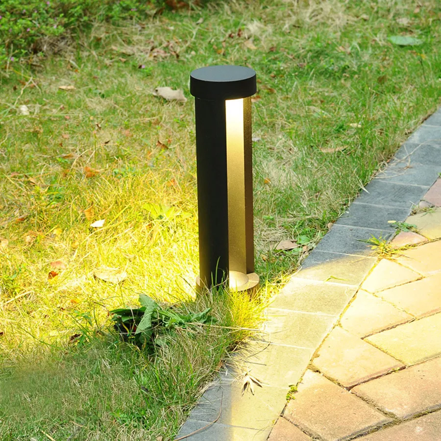 Thrisdar 60CM Outdoor Stand Pole Column Lawn Light Waterproof Garden Pillar Lawn Lamp Courtyard Pathway Post Bollards Light