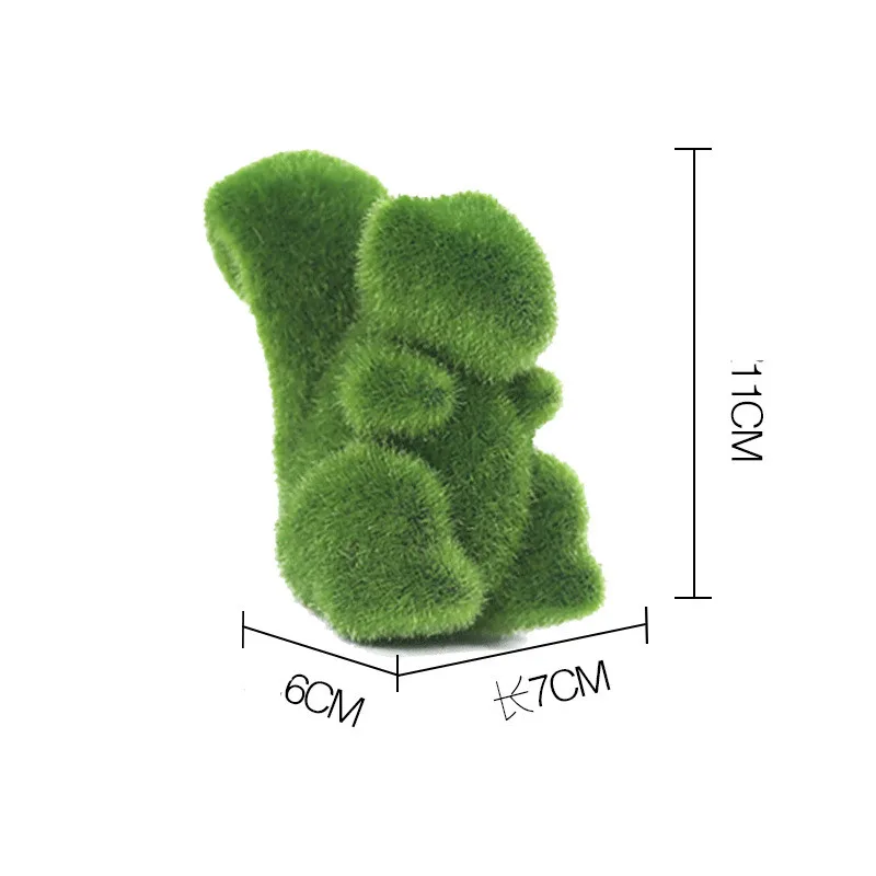 Симпатичная мини-имитация зеленой травы в форме животного, украшения, имитирующие зеленое растение, бонсай, трава, украшение для домашнего сада - Цвет: B