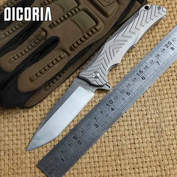 

DICORIA Y-star TC4 Titanium Handle VG-10 blade Folding Knife camping hunting outdoor gear Tactical survival knives EDC tools