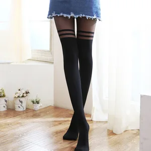 2018 New Fashion Retro Sexy Stocks MOCK In Knees Double Striped 2018 New Fashion Retro Sexy Stocks MOCK In Knees Double Striped