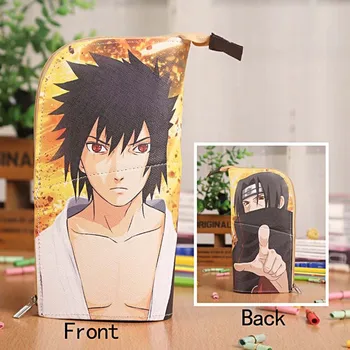 

Anime Naruto Uchiha Sasuke Waterproof PU Leather Stationery Pouch/Brush Pot/Pen Holder/Pencil Case Bag/Office School Supplies