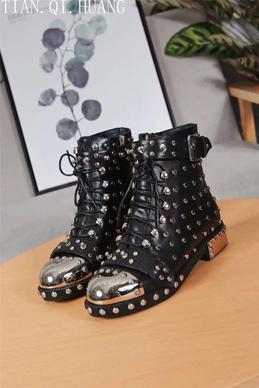2018 Punk Style For The Catwalk Women Classics Ankle Boots Made Metal