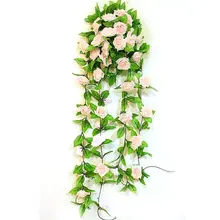 Искусственный светильник EYFL, лианы в виде розовых роз, гирлянды, домашние декоративные растения