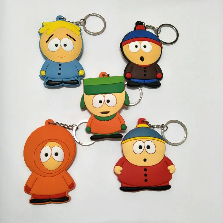 

South Park Key Chain Key Ring Soft PVC Keychain For Bag Pendant 2018 New Charm Cute Cartoon Accessories