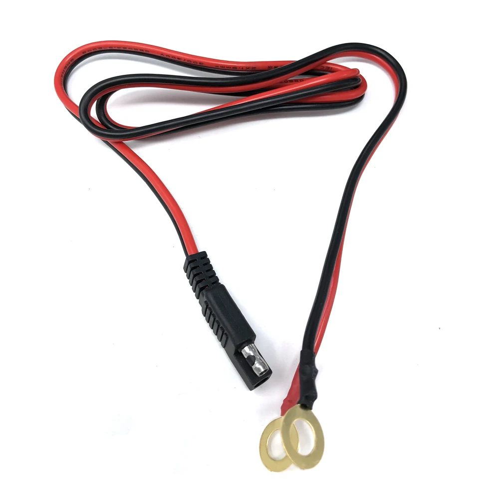 

Battery Charging Cable Ring Terminal Wiring Harness 2-Pin Quick Disconnect Plug SAE Battery Extension Cable 100CM 15AWG