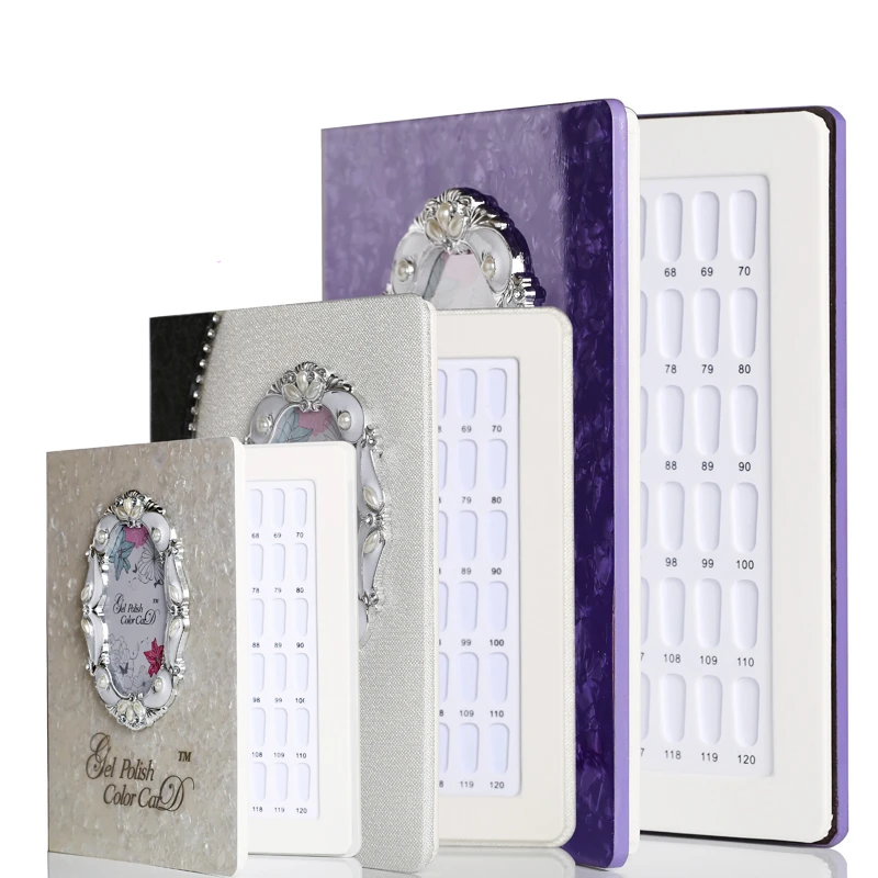 

High Quality Nail Display Book Crystal White Purple Display Mosaic Models With Free Nail Tips 96/120/160 colors