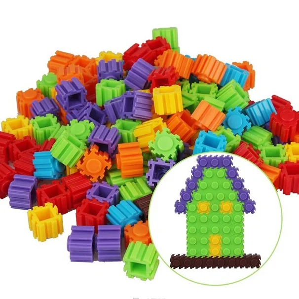 OCDAY шт./упак. 200 многоцветный строительные блоки игрушка детская игрушка пластиковые детские DIY блок сборка раннего обучения игрушка Xmas