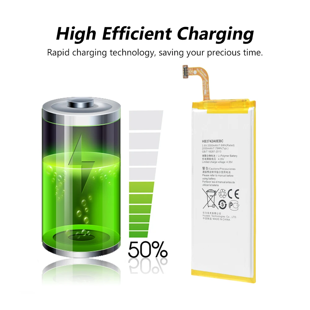 

2019 Lithium Hot Sale Replacement Battery HB3742A0EBC For Huawei Ascend G6 G620S G630 G7 P6 P7 Mini Rechargeable