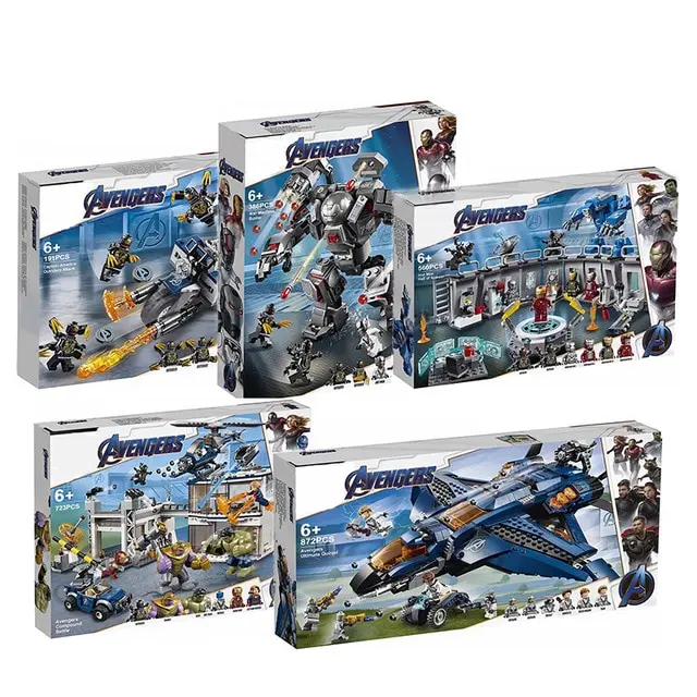 

Marvel Avengers Compound Battle 4 Endgame War Machine Buster Ultimate Quinjet Set 76126 76131 76127 Building Blocks Bricks Toys