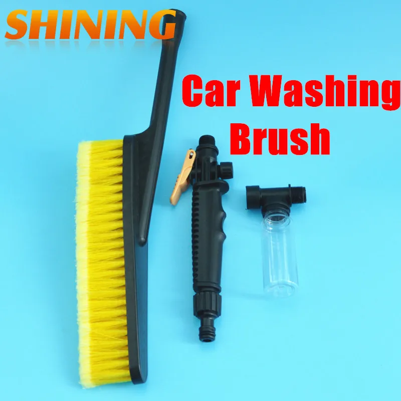 Auto Car Wash Washing Brush Retractable Long Handle Switch With Water