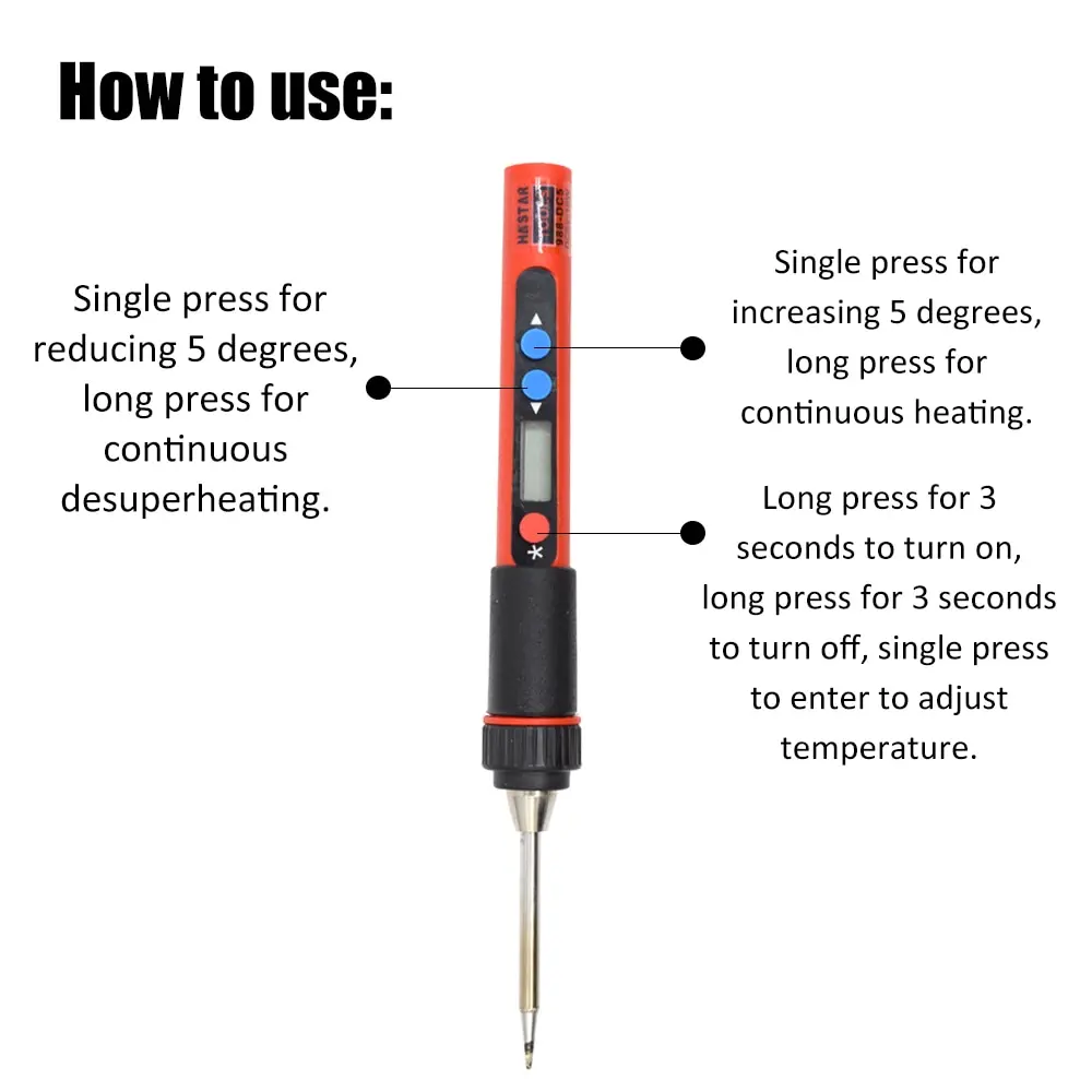 

Mini Portable Digital Display USB Electric Soldering Iron Adjustable Temperature Kit Set Soldering Gun Tools