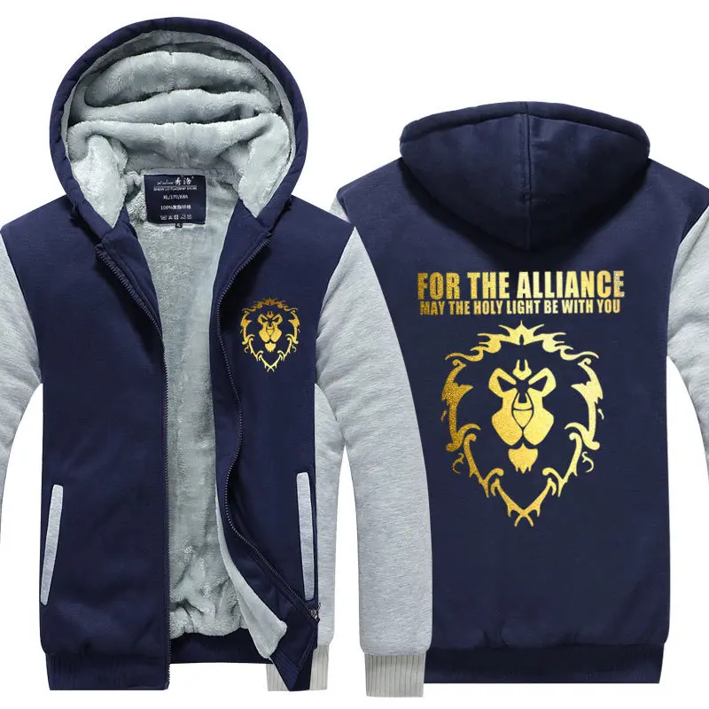 Игра периферийный Мир Warcraft Толстая Толстовка с капюшоном Wow Alliance худи логотипами