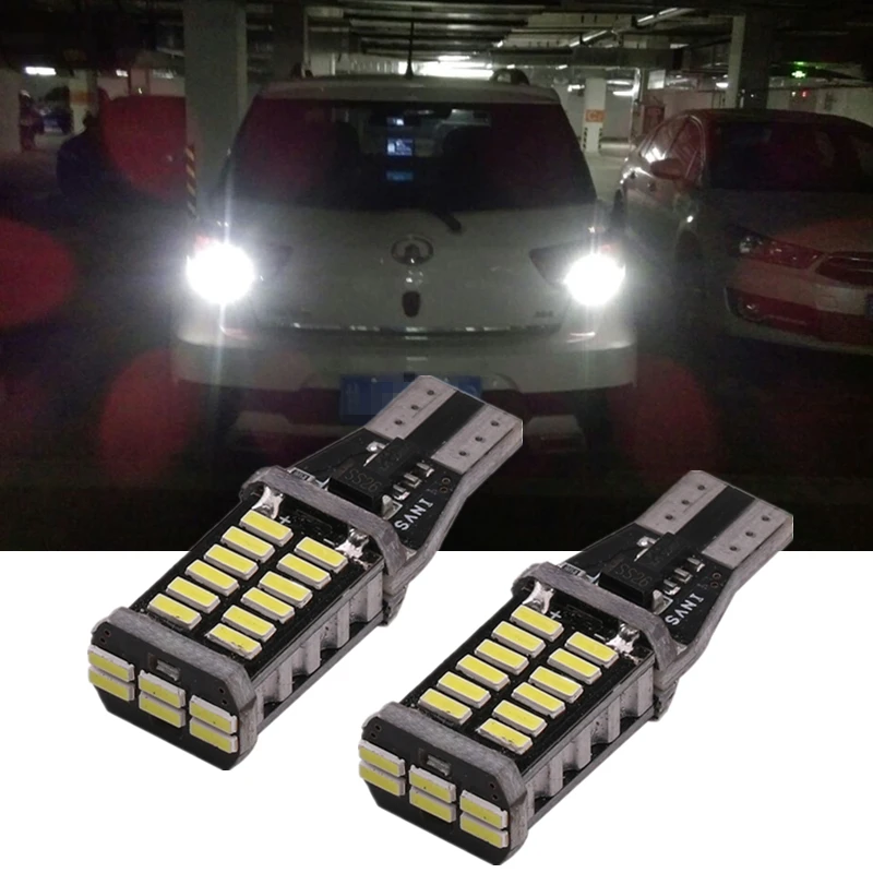 Yhkoms 2 предмета T15 светодиодный фонарь заднего хода 921 912 W16W автомобиля светодиодная лампа CANBUS ОШИБОК 4014 30smd автоматический тормозной лампа 6000 К белый