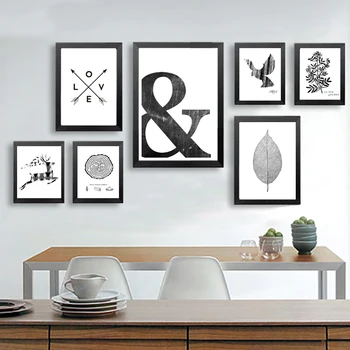 

Canvas Painting Black White Abstract Minimalist Symbol Nordic Scandinavian Wall Art Picture Poster Print Living Room Home Decor