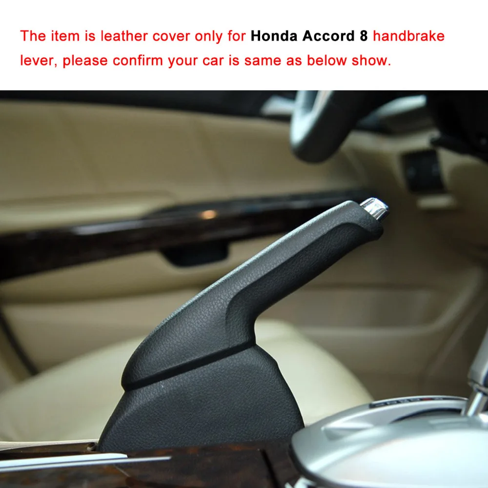 Yuji-Hong автомобильный чехол для ручного тормоза для Honda Accord 8 авто ручные тормоза ручки для автомобиля-Стайлинг натуральная кожа черные/красные линии
