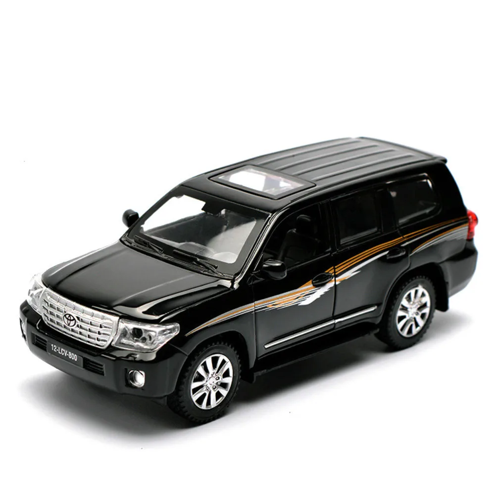 Kopen 1 32 Suv Toyota Land Cruiser Legering Automodellen 4 Deur Geopend Pull Back Licht Muziek Metalen Voertuig Auto Speelgoed Voor kinderen Jongen Verzamelen