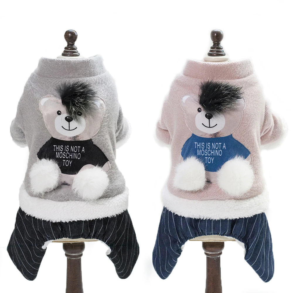 

Cartoon Bear Embroidery Dog Jakcet Winter Warm Cotton Clothes For Small Medium Dogs Chihuahua Coat Puppy Outfit Pet Clothing 20