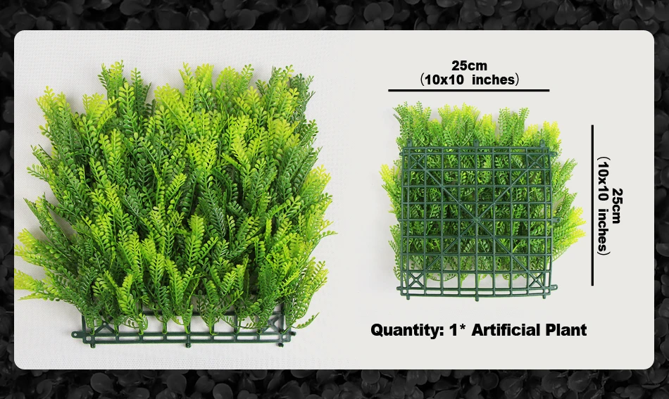 Уличные искусственные самшит приличные изгороди растения 10x10 дюймов УФ-защита пластик зеленый искусственный забор из листьев Ландшафтный Декор